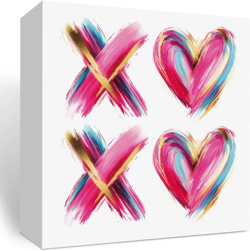 Regalos del día de San Valentín para ella él, decoraciones retro del día de San Valentín, regalo para novio, novia, pincelada de corazón, caja de