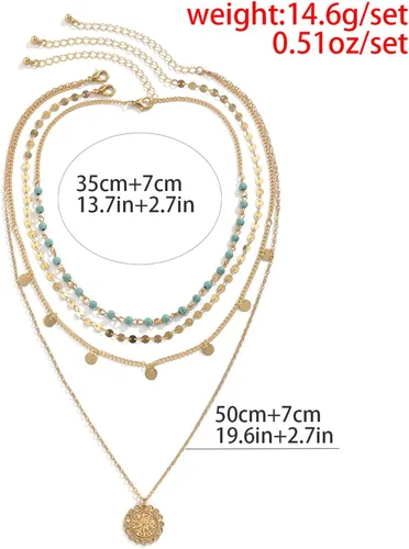 Miniatura 85 de Long tiantian Collares en capas para mujer, joyería occidental para mujer, collar de moneda apilable, collar de país, moderno, bohemio, verano
