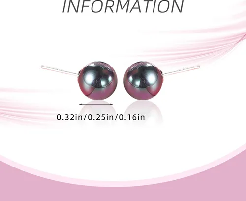 Miniatura 2 de Aretes de tuerca para mujer, aretes de perlas negras para mujer, hipoalergénicos, clásicos, redondos, regalo para madre, esposa, novia, día de San