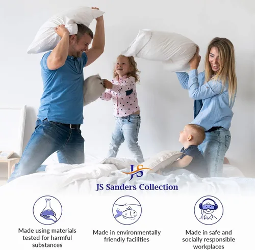 Miniatura 6 de JS Sanders Collection Juego de sábanas tamaño Queen de cabeza dividida – 34 pulgadas de cabeza flexible dividida – 100% algodón, 600 hilos – Juego