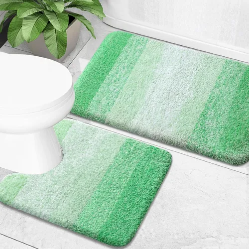 Miniatura 42 de OLANLY Juego de 2 alfombras de baño de microfibra suave y absorbente, antideslizantes, se pueden lavar y secar a máquina, alfombras de baño peludas