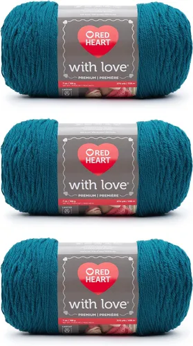 Miniatura 40 de Red Heart with Love Berry - Hilo rojo – Paquete de 3 unidades de 6.98 oz/7 onzas – Acrílico – 4 medianos (peinado) – 370 yardas – Tejido/ganchillo