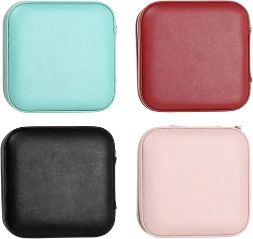 TRODANCE Estuche de viaje para joyas con espejo, pequeño organizador de joyas de viaje, caja de joyería portátil, mini organizador de viaje, caja de