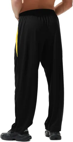Miniatura 2 de Pantalones deportivos para hombre con bolsillos con cremallera, parte inferior abierta, pantalones deportivos ligeros, para entrenamiento, correr