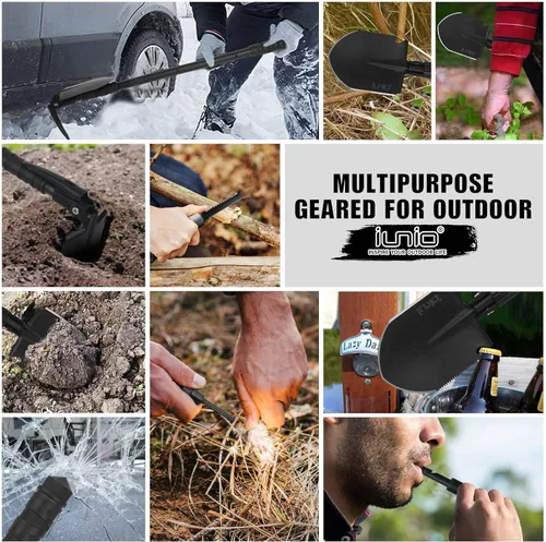 Miniatura 6 de iunio Pala de Camping, Pala Plegable, Portátil, Multiherramienta, Herramienta de Atrincheramiento Plegable, Pala Plegable, para Mochileros