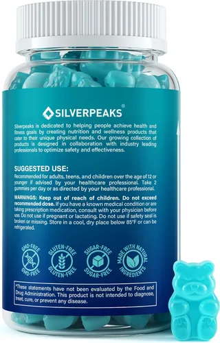 Miniatura 3 de SILVERPEAKS Gomitas de crecimiento de altura para niños, adolescentes y adultos, suplemento maximizador de crecimiento de altura con calcio