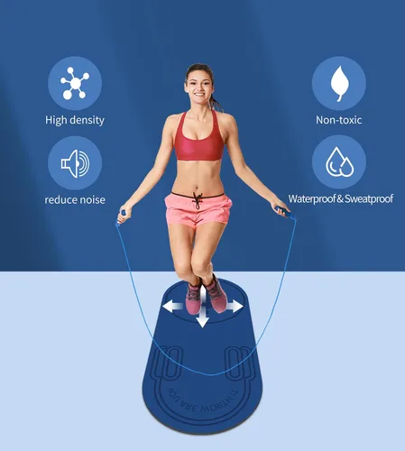 Miniatura 4 de Alfombrilla antideslizante para saltar con cuerda de absorción de impactos, para adultos y niños, para el hogar, interior, entrenamiento, ejercicio