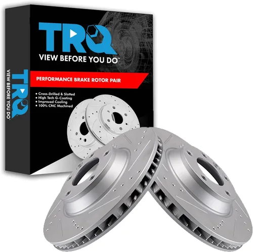 Miniatura 283 de TRQ Juego de rotores de freno de rendimiento trasero con revestimiento G premium compatible con Mazda 6 2014-2021