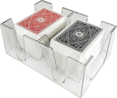 Miniatura 8 de Yuanhe Bandeja transparente de 2 barajas para naipes de Canasta - Sin base giratoria