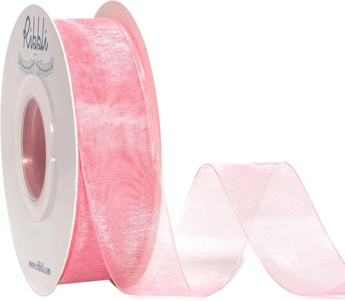 Miniatura 30 de Ribbli - Cinta de organza color oro pálido, 1/2 pulgadas x 50 yardas continuas, cinta transparente dorada para envolver regalos, envolver galletas