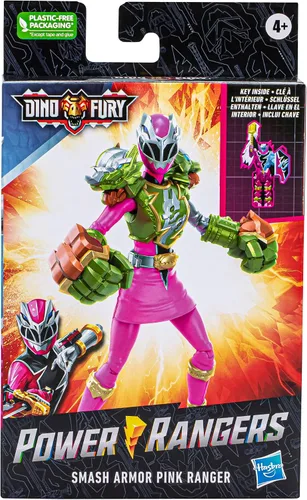 Miniatura 4 de Power Rangers Dino Fury Smash Armor Pink Ranger, figuras de acción de Power Rangers de 6 pulgadas son un gran regalo para niños y niñas a partir