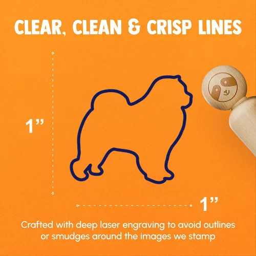 Miniatura 2 de Chow Chow Dog Outline - Sello de goma para estampar planificadores de manualidades (1.0 in)