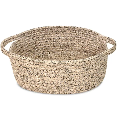 Miniatura 14 de ABenkle Cesta Pequeña con Asas - Contenedor de Almacenamiento Tejido de Cuerda Decorativo Duradero Cubo Organizador de Estante, Cesta de Regalo