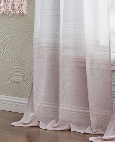 Miniatura 4 de Dainty Home Linea - Par de paneles de cortinas traslúcidas con textura de lino con textura 3D, estilo bohemio 3D para dormitorio, 2 paneles