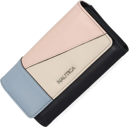 Miniatura 8 de Nautica Money Manager RFID - Cartera delgada y pequeña para mujer - Porta tarjetas de crédito con monedero y cartera con cremallera, organizador