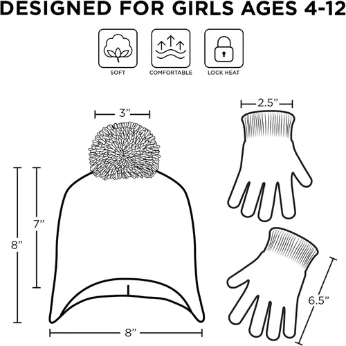 Miniatura 6 de Disney Juego de gorro y guantes de invierno para niñas de 2 a 4 años o Frozen 2 con gorro Elsa & Anna y guantes para niños de 4 a 7 años