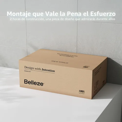 Miniatura 6 de BELLEZE Aparador Modular Acanalado Buffet con Almacenamiento, Mesa Consola Moderna de Mediados de Siglo con Puertas Arqueadas Simétricas, Elegante