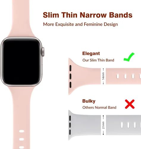 Miniatura 3 de 6 Pack de Correas delgadas y finas compatibles con Apple Watch 38mm 40mm 41mm 42mm 44mm 45mm 46mm 49mm para mujeres y hombres, correas de repuesto