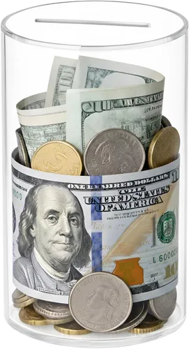 Miniatura 10 de Alcancía transparente para adultos/niños, caja de dinero de acrílico que no se puede abrir para ahorrar dinero en efectivo y monedas, debe romperse