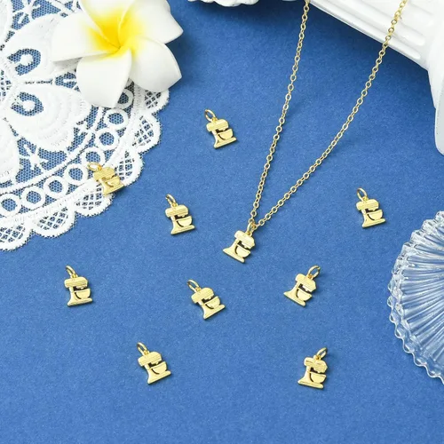 Miniatura 6 de Stiesy Dijes de latón dorado para hacer joyas, colgantes a granel para collares, pulseras, aretes, manualidades, Vidrio, Sin piedra preciosa