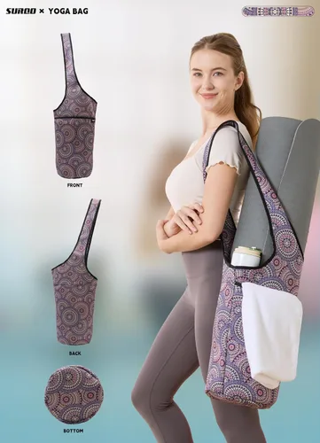 Miniatura 6 de Bolsa para esterilla de yoga – Neopreno, ligera, espaciosa, con gran bolsillo con cierre, ideal para esterillas de gimnasio, yoga y fitness