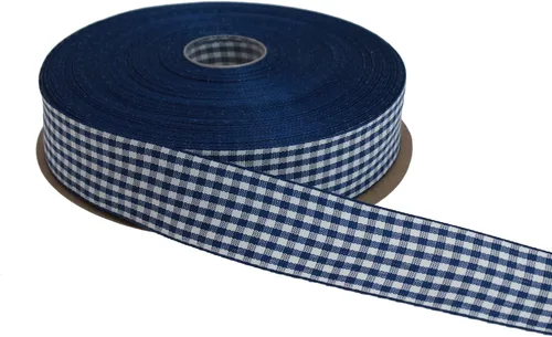 Miniatura 55 de Cinta a cuadros de 50 yardas cada rollo 100% poliéster con borde tejido (1/1-2 pulgadas x 50 yardas, negro)