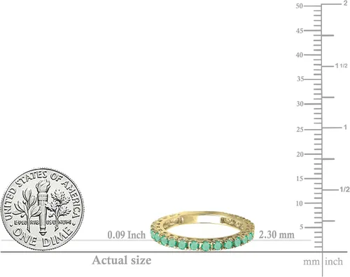 Miniatura 5 de Dazzlingrock Collection Round Gemstone or Diamond Eternity Stackable Wedding Band for Women in Gold