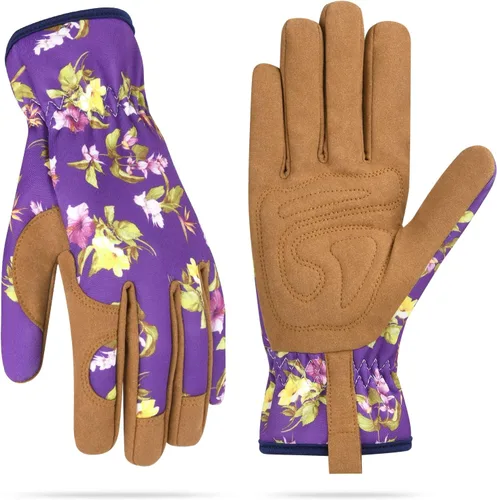 Guantes de jardinería para mujeres, guantes de cuero para trabajo en jardín, a prueba de espinas, sin perforación, para cavar, plantar y podar