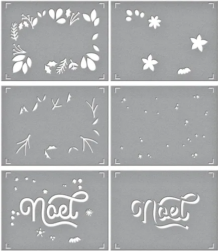 Miniatura 7 de Spellbinders Noel Foliage Bundle - Plantilla y troquel, transparente y metal