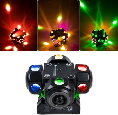 Miniatura 10 de Luz LED de Cabeza Móvil para DJ, Haz Giratorio, Luces de Escenario, Foco Puntual, Control de Sonido para Eventos, Dmx512, Iluminación de Discoteca