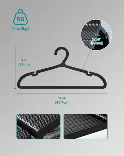Miniatura 7 de ABHENG UAPY0530B - Paquete de 30 perchas para ropa, perchas de plástico antideslizantes, perchas que ahorran espacio, resistentes, para colgar ropa