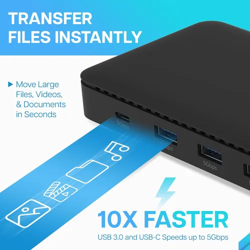 Miniatura 5 de VisionTek Estación de acoplamiento universal dual 4K VT4600DL carga de 100 W (USB-A, USB-C)
