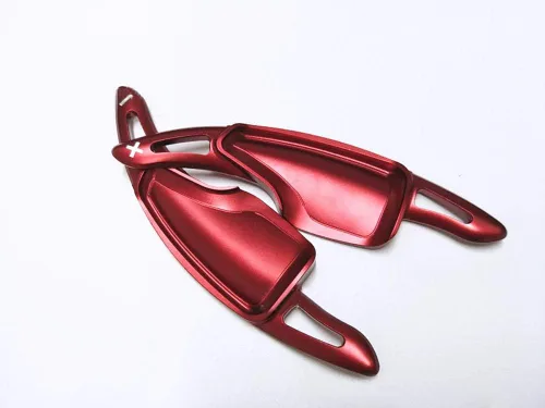 Miniatura 5 de High Flying 2 piezas de accesorios interiores, volante de paletas de cambio DSG, extensiones rojas para Chevy Chevrolet Camaro 2016-2022, C7 Rojo