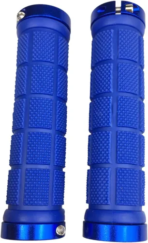 Miniatura 2 de PLATT Agarres de manubrio de bicicleta de goma cómodos para MTB/BMX con tapas de extremo de plástico Azul