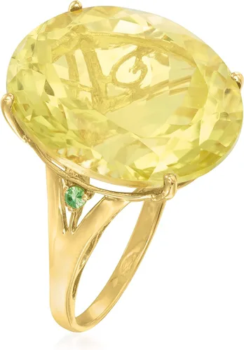 Miniatura 3 de Ross-Simons Anillo de cuarzo limón de 20 quilates en oro amarillo de 14 quilates