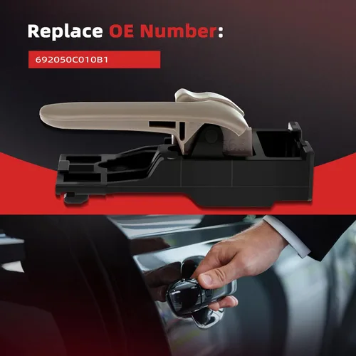 Miniatura 4 de cciyu Manija de puerta de repuesto para Toyota Tundra 692050C010B1, color gris claro (1 unidad)