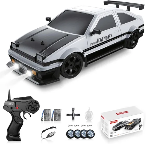 Miniatura 13 de Coche de deriva a control remoto, auto RC a la deriva de 2.4 GHz 1/16, autos de control remoto 4WD de alta velocidad, vehículos de carreras de Negro