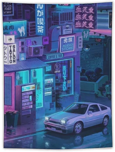 Miniatura 10 de josnmre Jdm Car Ae86 Tokyo Street Neno - Tapiz de pared para dormitorio, arte estético, decoración del hogar, dormitorio, aula, sala de estar, 30 x