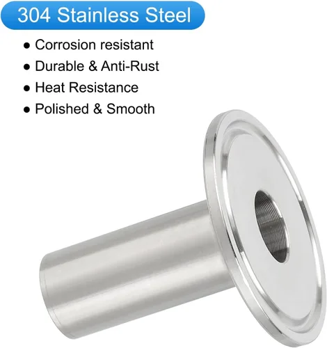Miniatura 3 de PATIKIL Accesorio sanitario de acero inoxidable 304, 2 piezas de abrazadera de soldadura larga Montaje de tubería de virola de 3/4 "(19 mm) tubo