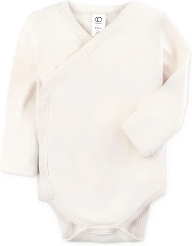 Colored Organics - Body tipo kimono de algodón orgánico para bebé - Manga larga de una pieza