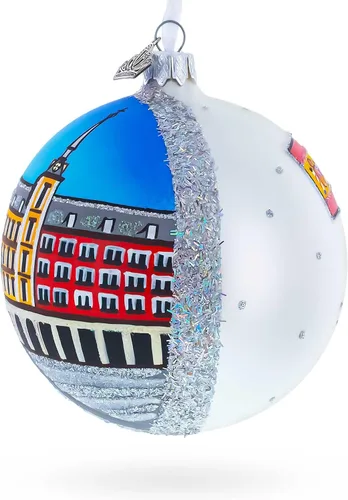 Miniatura 3 de Plaza Mayor, Madrid, España, Bola de Cristal Adorno de Navidad 4 Pulgadas