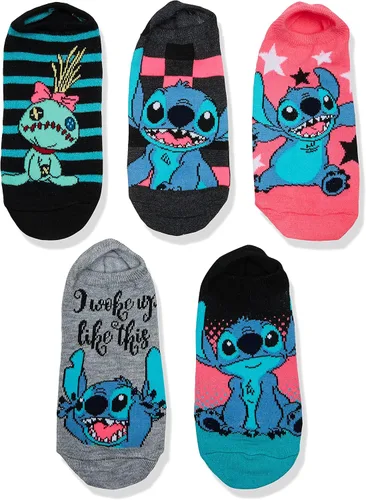 Miniatura 2 de Disney womens Lilo & Stitch 5 Pack No Show Socks
