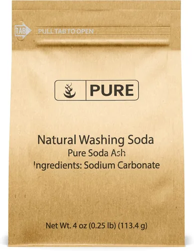 Soda de lavado natural, o carbonato de sodio, limpiador, multiuso suavizador de agua y quitamanchas (disponible en 4 oz, 11 oz, 1 kg, 2 kg, y 5 lb).