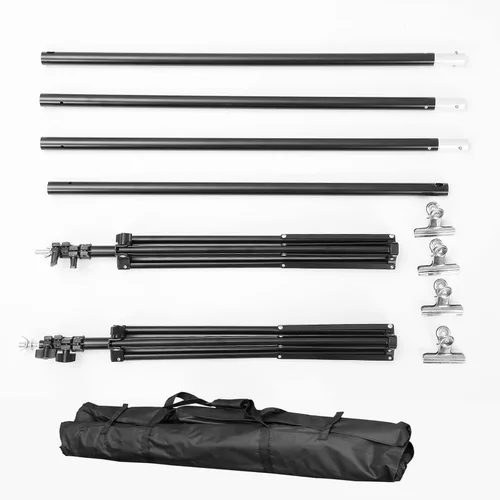 Miniatura 6 de Kit de soporte de fondo ajustable de 10 pies, sistema de soporte de fondo de fotografía de alta resistencia con abrazaderas y bolsa de transporte