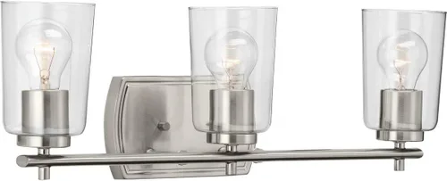 Miniatura 25 de Progress Lighting Adley Collection - Lámpara de tocador de baño tradicional con 3 luces, de cristal transparente, color negro mate, 7-5/8 x 23 Mate