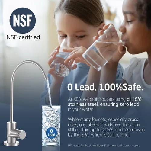 Miniatura 3 de KES Grifo de agua de ósmosis inversa de acero inoxidable 18/8 sin plomo certificado por NSF para fregadero de cocina, grifo de filtro de agua que se