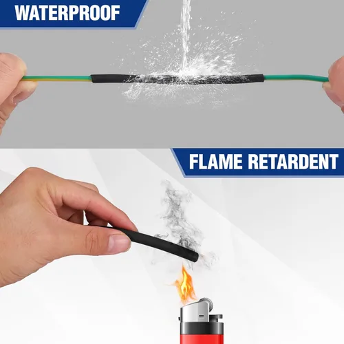 Miniatura 5 de WORKPRO Tubo termorretráctil de 100 pies y 1/4 de pulgada, relación 3:1, tubo de envoltura retráctil de alambre térmico de doble pared