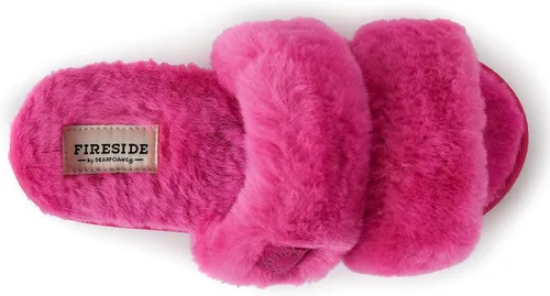 Miniatura 4 de Dearfoams Fireside Benalla - Pantuflas de piel de oveja de doble banda fácil de poner y quitar para mujer