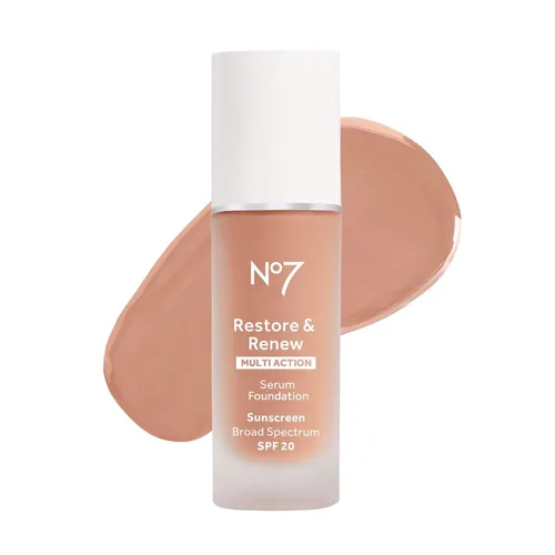 Miniatura 13 de No7 Restore & Renew Base de Suero de Acción Múltiple - Porcelana - Base Líquida de Maquillaje con Vitamina C, Vitamina E y Colágeno para el Rostro