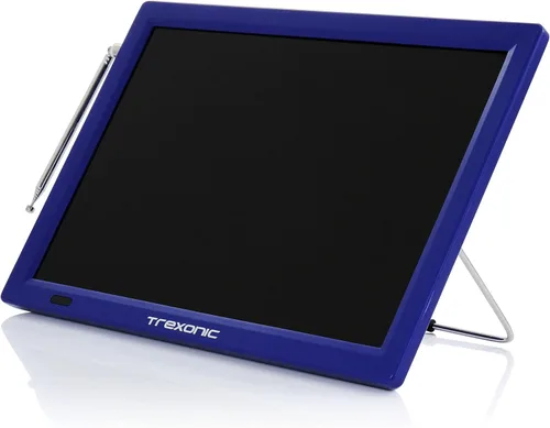 Miniatura 3 de Trexonic Televisor LED portátil recargable de 14 pulgadas con HDMI, SD/MMC, USB, VGA, entrada/salida AV y sintonizador digital integrado, azul